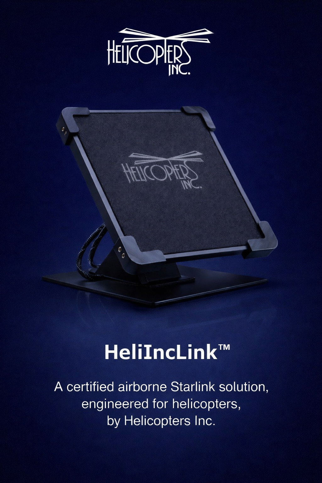 HeliIncLink Starlink hardware installed on helicopter